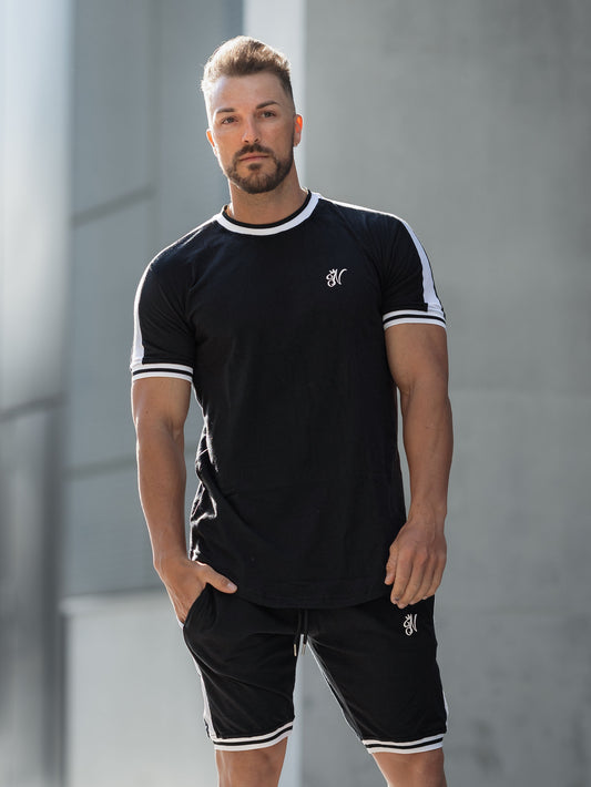 Black Retro Ribbed T-Shirt